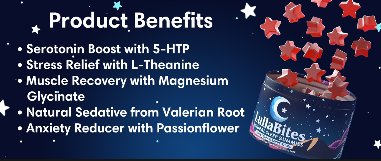 LullaBites – Natural Sleep Gummies, Strawberry Flavor